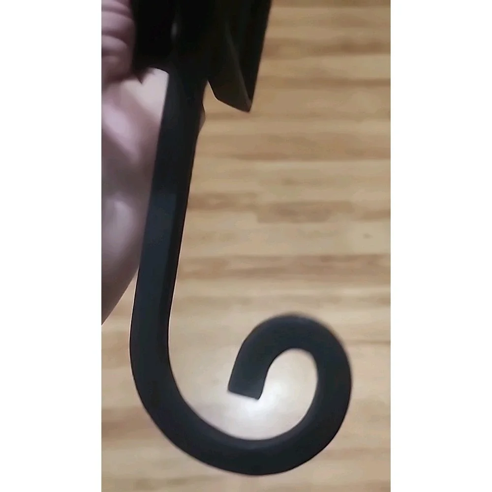 VTG Style Cast Iron Rocking Horse Christmas Stocking Holder Matte Black Heavy‎